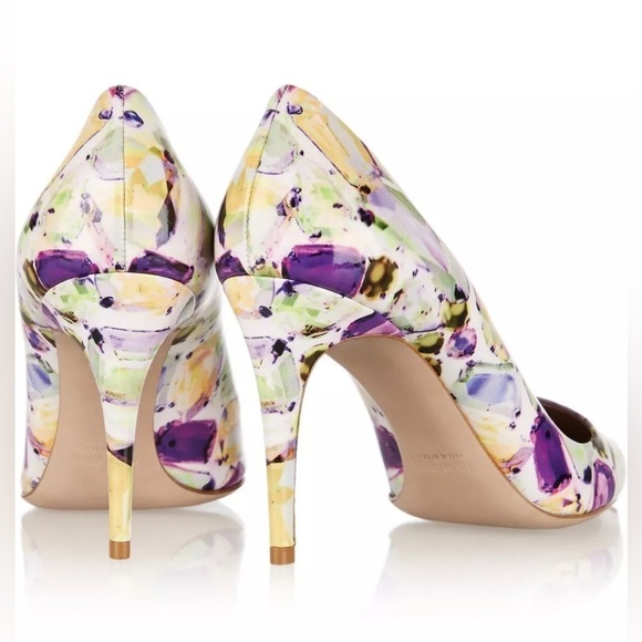 MIU MIU Patent Leather Jewel Printed Pointed Toe Heels Size 39 VGUC - Picture 5 of 11